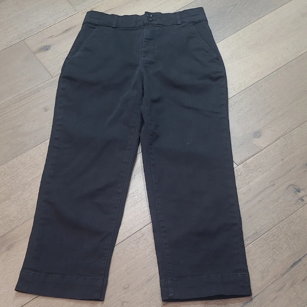EUC Everlane Jeans Women's sz 6 Black High Rise Wide Leg Crop Pants